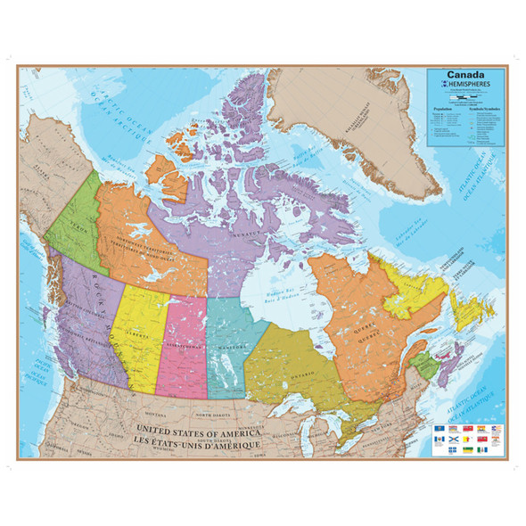 Laminated Map, Canada, 47" x 38" Laminated Map, Canada, 47" x 38"
