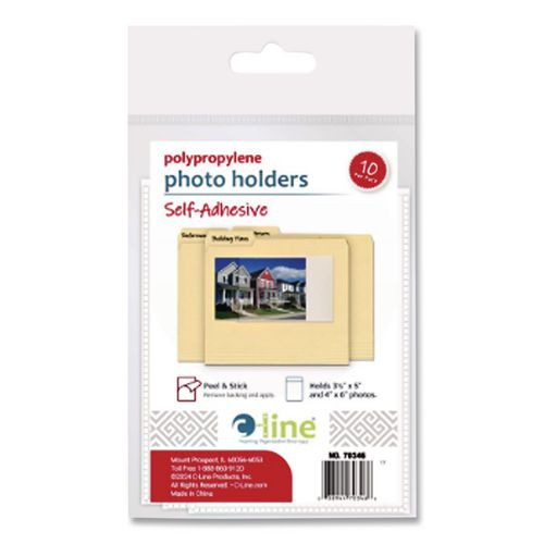 Peel & Stick Photo Holders, Clear, 4" x 6", Pack of 10