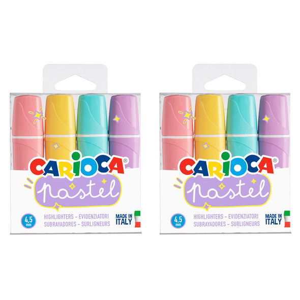 Memolight Pastel Washable Highlighters, 4 Per Pack, 2 Packs