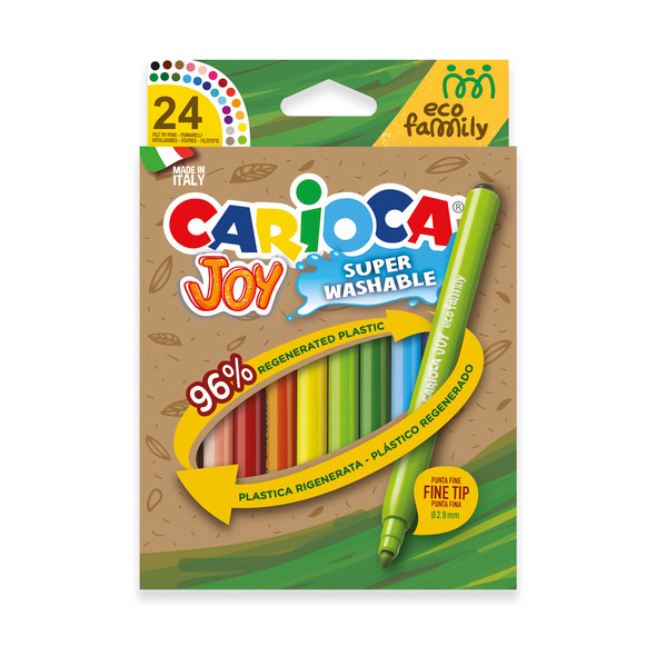Eco Family Joy Fine Tip Washable Felt Tip Pens - 24 Pieces