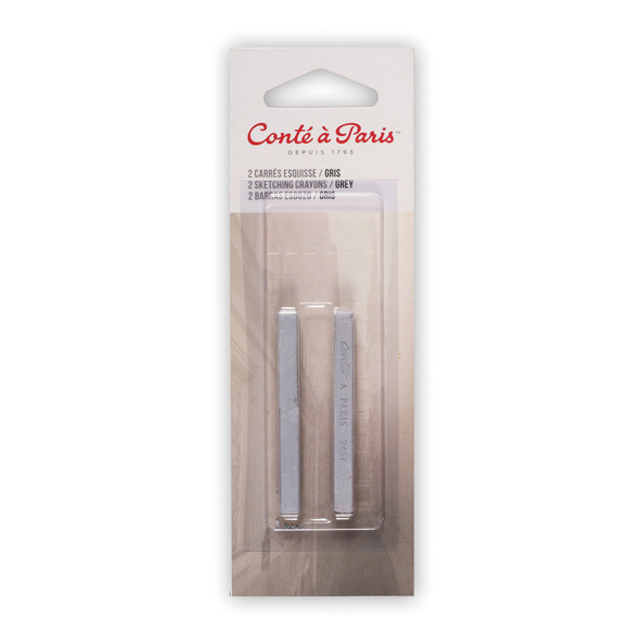 Carres Esquisse Sketching Pastel Crayons, Grey (2457), Pack of 2