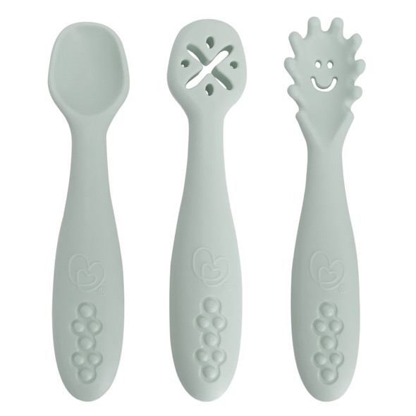 Silicone Scoop, Mash & Twist 3-Piece Cutlery Set, Seafoam