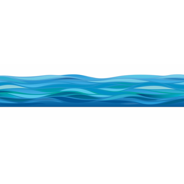 Seas the Day Waves Deco Trim, 37 Feet
