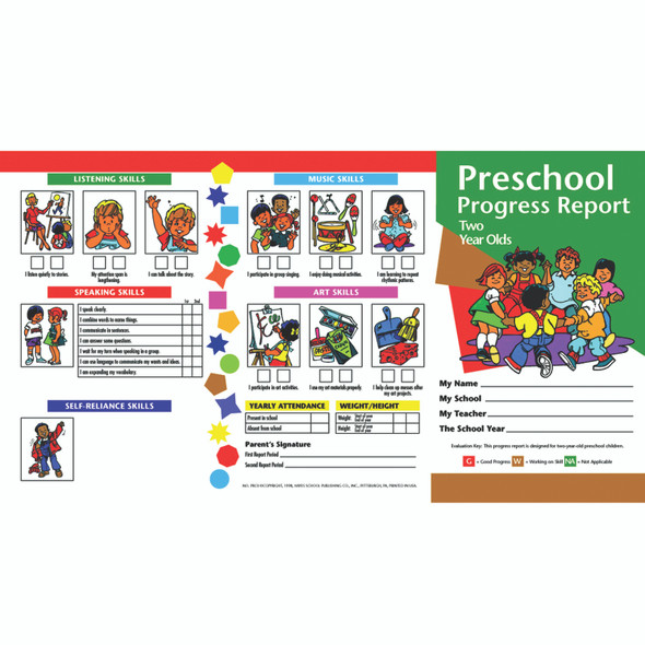 Preschool Progress Report Cards, 10 Per Pack (Age 2)