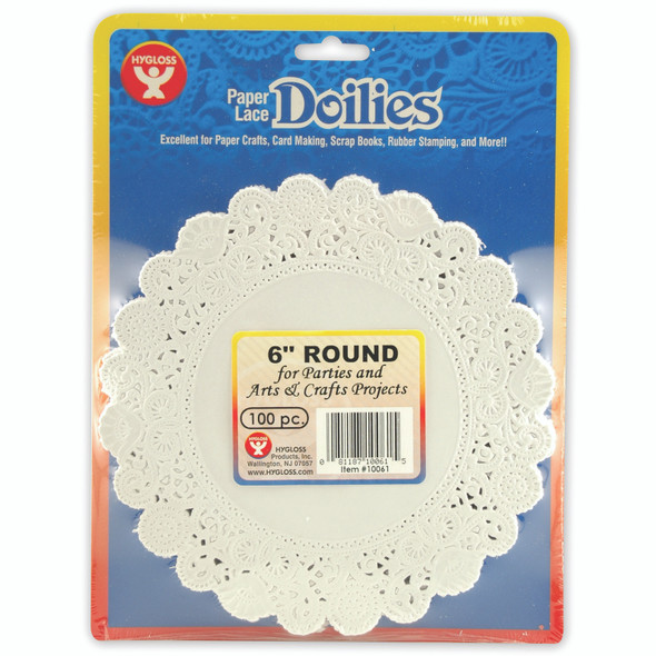 Round Doilies, White, 6", Pack of 100