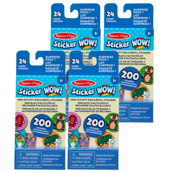 Sticker WOW! Mini Activity Pad with Refill Stickers - Surprise Pack 1, 4 Sets