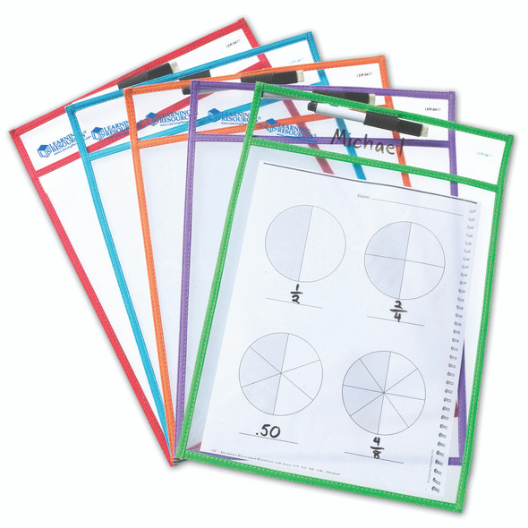 Write & Wipe Pockets, Set of 5