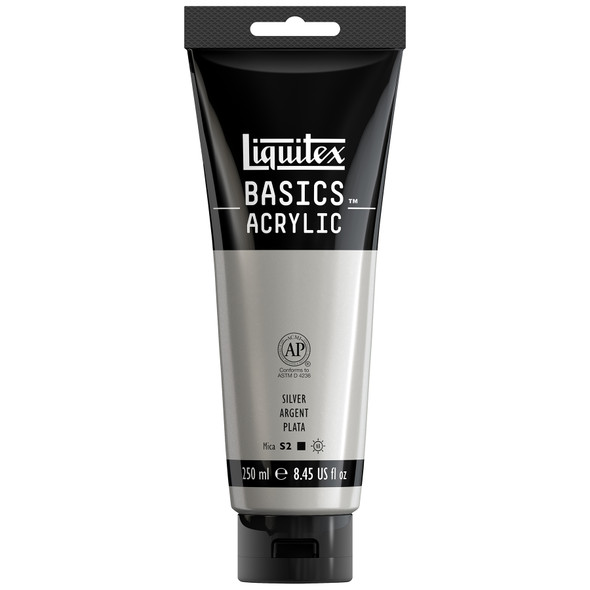 BASICS Acrylic Paint, 250 mL, Tube, Silver
