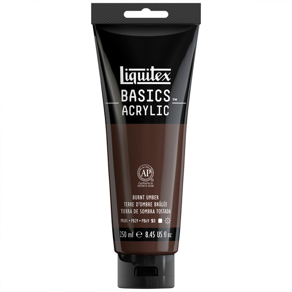 BASICS Acrylic Paint, 250 mL, Tube, Burnt Umber