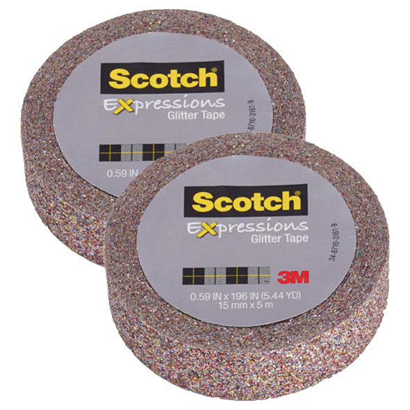 (2 Rl) Multicolord Glitter Tape 0.59x196in