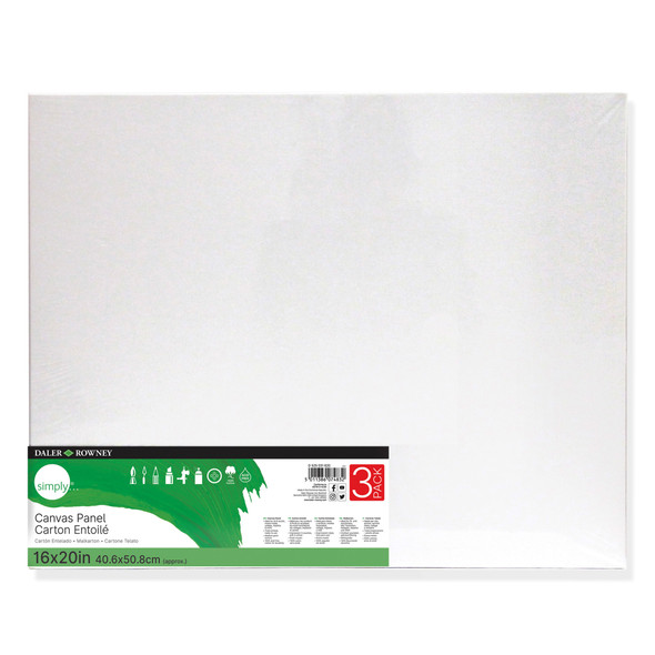 Simply White Canvas Panels Set, 16" x 20", 3-Pack
