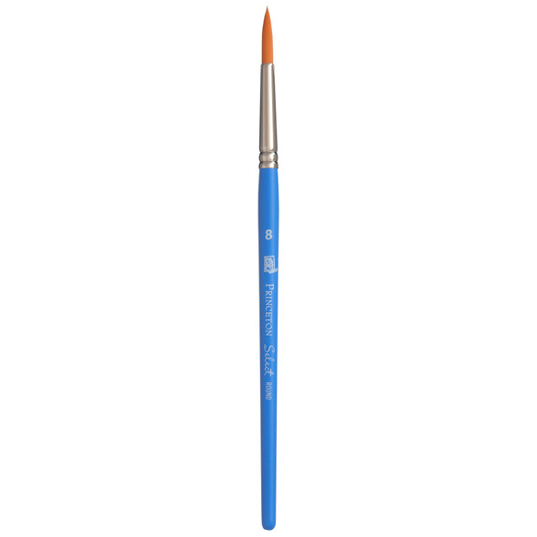 Select Artiste Round Brush, Synthetic Bristles, Short Handle Mixed Media Paintbrush, Jewel Blue, Size 8, 1 Count