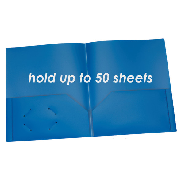 Poly Two Pocket Portfolio, Blue, Pack of 25 Poly Two Pocket Portfolio, Blue, Pack of 25