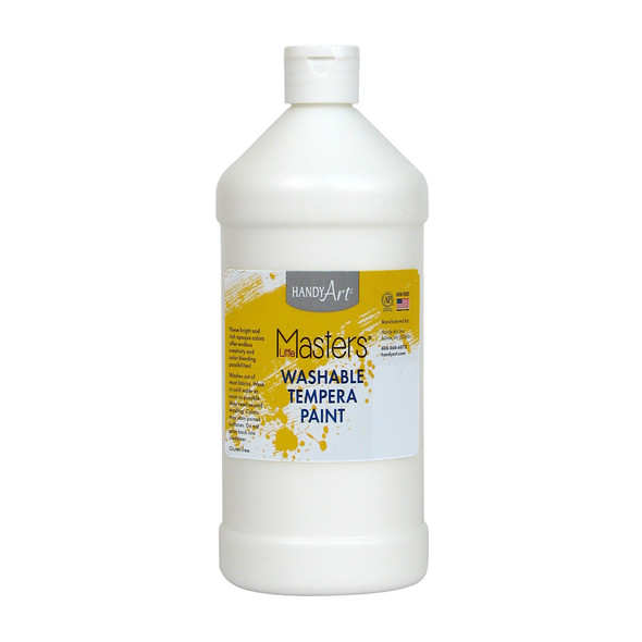 Little Masters Washable Tempera Paint, White, 32 oz.