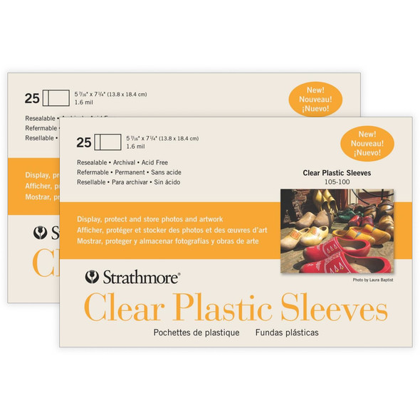 (2 Pk) Clear Plastic Sleeve 25ct