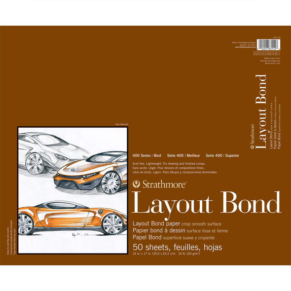 400 Series Layout Paper Pad, Glue Binding, 50 Sheet, 14x17 inch, 1 Count