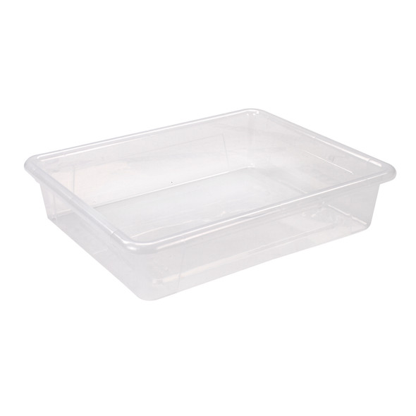 Flat Storage Tray, Clear, Pack of 5