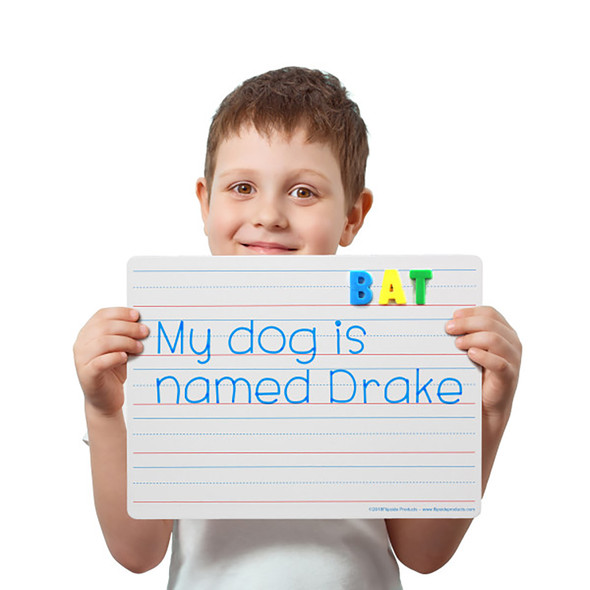 Magnetic Two-Sided Dry Erase Boards, Red & Blue Ruled/Plain, 9" x 12", with Erasers & Colored Pens, Class Pack of 12 Magnetic Two-Sided Dry Erase Boards, Red & Blue Ruled/Plain, 9" x 12", with Erasers & Colored Pens, Class Pack of 12