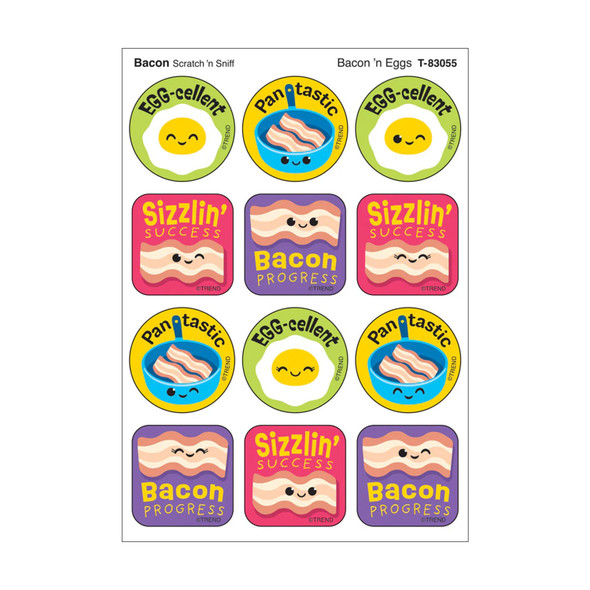 Bacon 'n Eggs, Bacon Scent Scratch 'n Sniff Stinky Stickers, Pack of 48