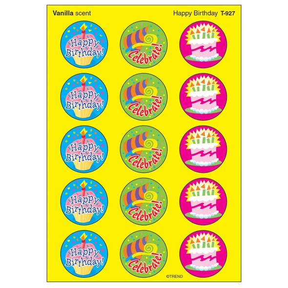 Happy Birthday/Vanilla Stinky Stickers, 60 ct.