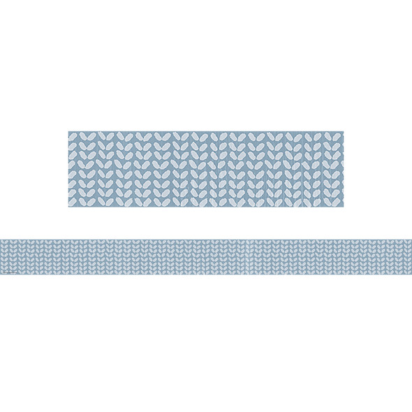 Classroom Cottage Blue Petals Straight Border Trim, 35 Feet