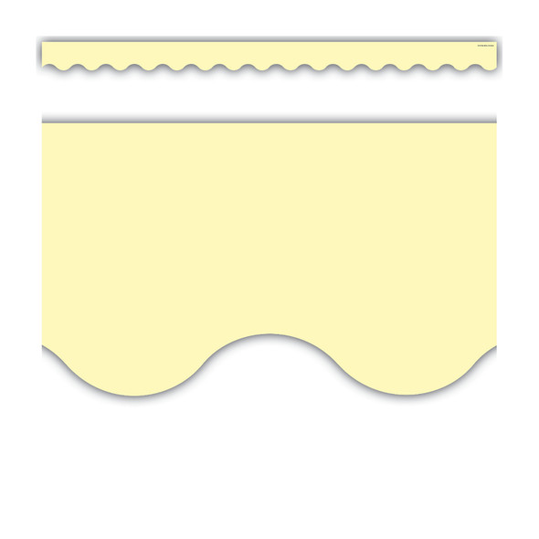 Pastel Yellow Scalloped Border Trim, 35 Feet