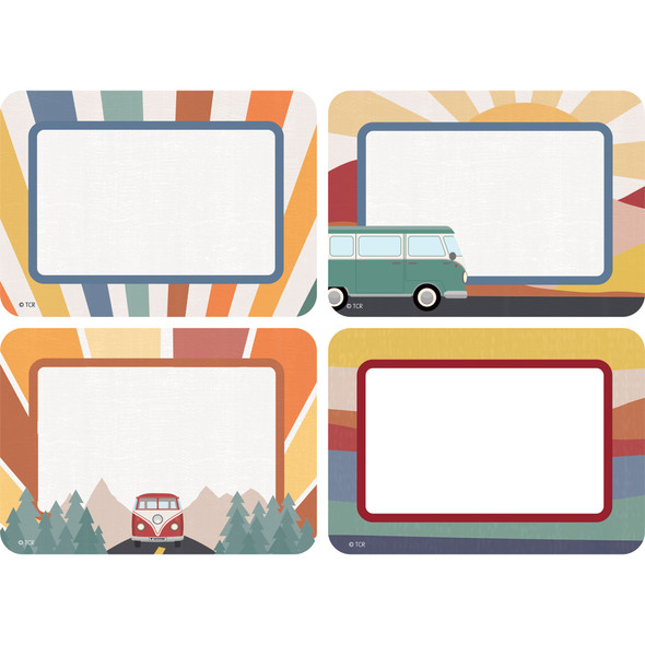 Moving Mountains Road Trip Name Tags/Labels - Multi-Pack, 3-1/2" x 2-1/2", Pack of 36