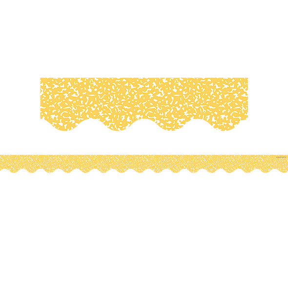 Composition Yellow Scalloped Border Trim, 35 Feet