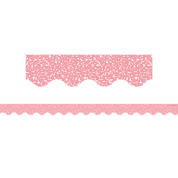 Composition Pink Scalloped Border Trim, 35 Feet
