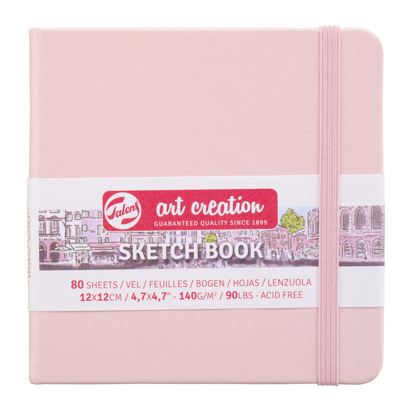 Sketchbook, 80 Sheets, 90lbs, Pastel Pink Cover, 4.7" x 4.7"