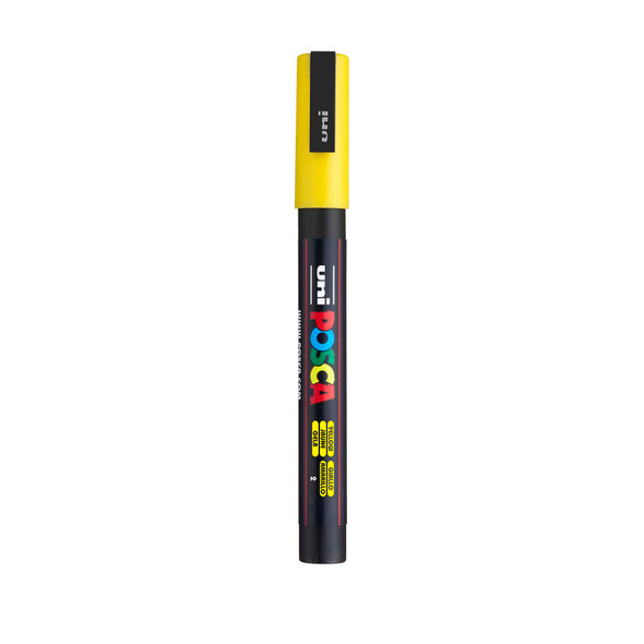 uni POSCA PC-3M Water-Based Paint Markers, Reversible Fine Tip (0.9-1.3mm), Yellow