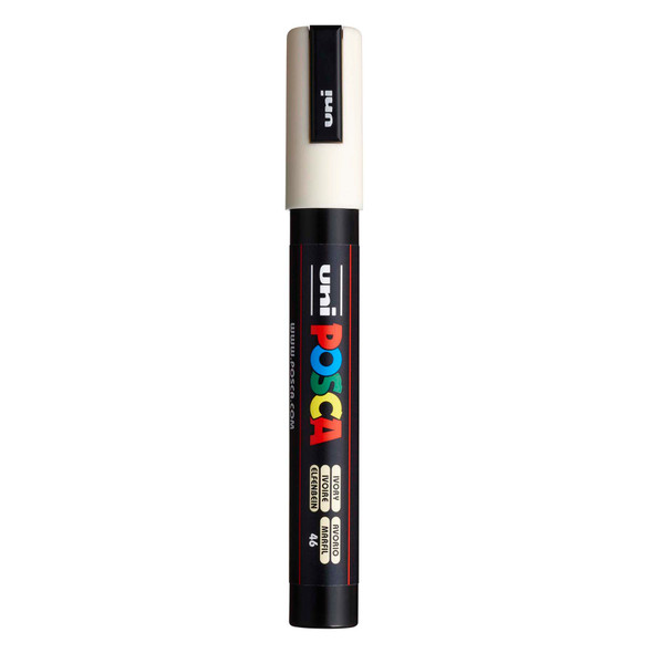 uni POSCA PC-5M Water-Based Paint Markers, Reversible Medium Tip (1.8-2.5mm), Ivory