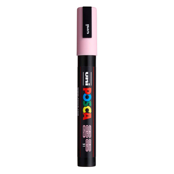 uni POSCA PC-5M Water-Based Paint Markers, Reversible Medium Tip (1.8-2.5mm), Light Pink