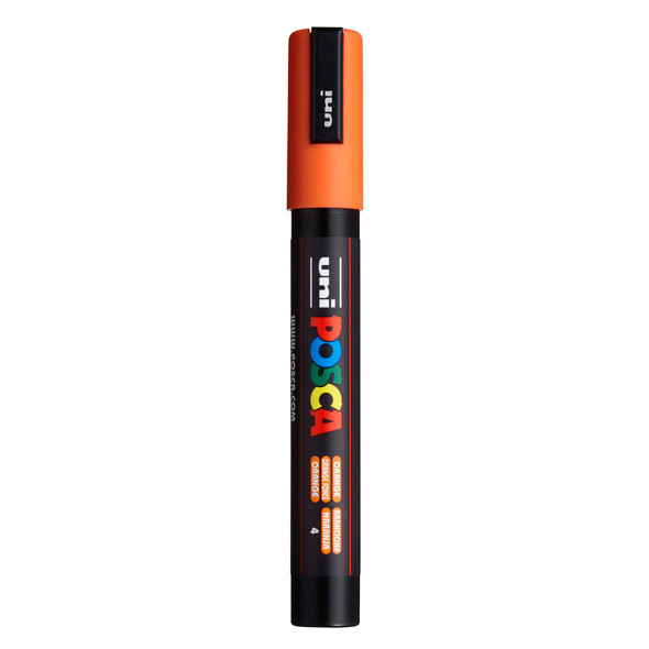 uni POSCA PC-5M Water-Based Paint Markers, Reversible Medium Tip (1.8-2.5mm), Orange
