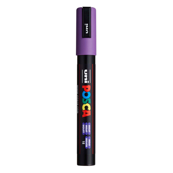 uni POSCA PC-5M Water-Based Paint Markers, Reversible Medium Tip (1.8-2.5mm), Violet