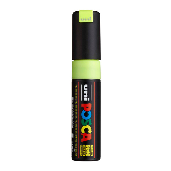 uni POSCA PC-8K Water-Based Paint Markers, Broad Tip (8mm), Fluorescent Yellow