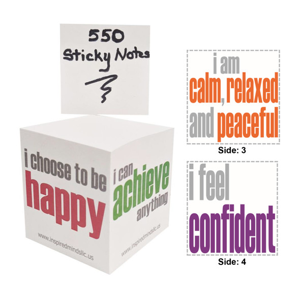 Inspirational Sticky Notes Memo Cube, 2-3/4", 550 Sheets Inspirational Sticky Notes Memo Cube, 2-3/4", 550 Sheets