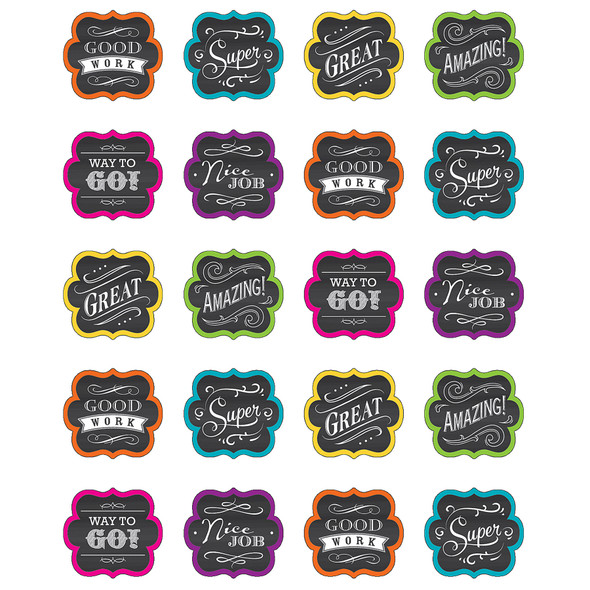 Chalkboard Brights Stickers, 120 Per Pack, 12 Packs