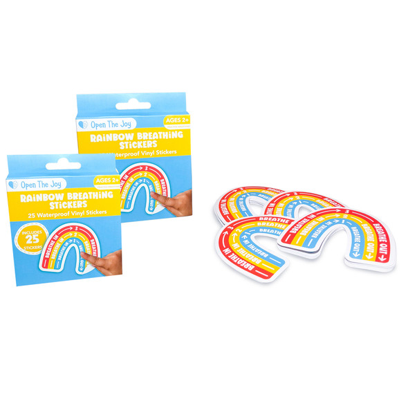 Rainbow Breathing Sticker Class Pack, 25 Per Pack, 2 Packs