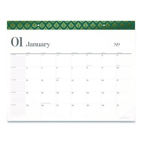 Workstyle Monthly Desk Pad Calendar, 21.75 X 17, White Sheets, Teal Headband/clear Corners, 12-month (jan-dec): 2026