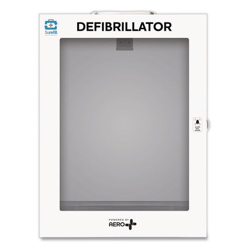 Alarmed Defibrillator Wall Cabinet, 14.5 X 6.75 X 18.25, White