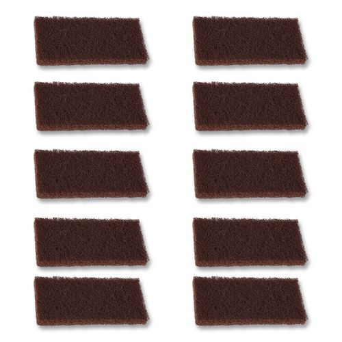 Heavy-duty Utility Pad, 4.62 X 10, Brown, 10/carton