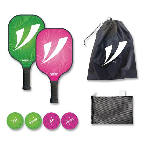 Pickleball Set, Pink/green, 15.75" X 7.75" X 2.9"