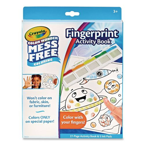 Color Wonder Mess Free Coloring Fingerprint Activity Book, Ages 3 And Up, 27 Pages