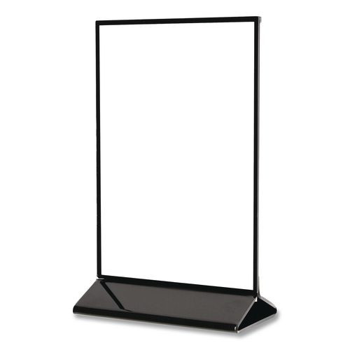 Tabletop Sign And Menu Holder, 8.5 X 11 Insert, Clear With Black Frame