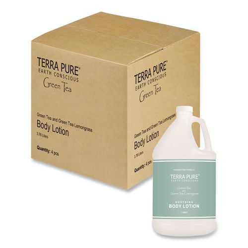 Terra Pure Lotion Gallon, 1 Gal Bottle, Green Tea And Lemongrass Scent, 4/carton