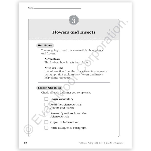 Text-Based Writing, Grade 3