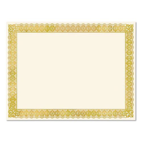 Certificates, 8.5 X 11, Ivory With Gold Border, 15/pack
