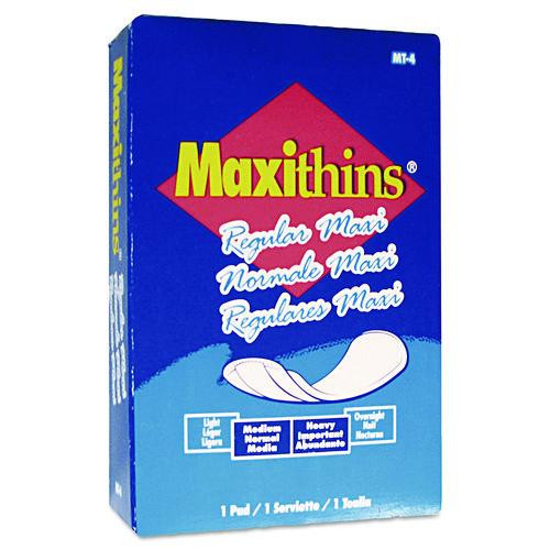Maxithins Vended Sanitary Napkins #4, Maxi Absorbency, 100 Individually Boxed Napkins/carton
