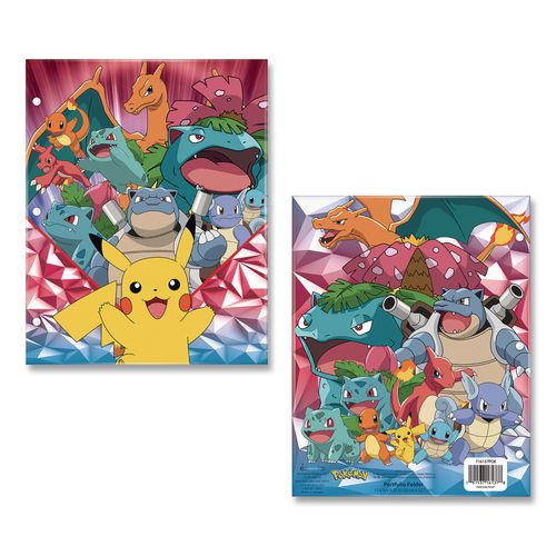 Licensed Two-pocket Folder, Pokeman, Side: 3-hole Punched, Accommodates (50) 11 X 8.5 Sheets, Multicolor